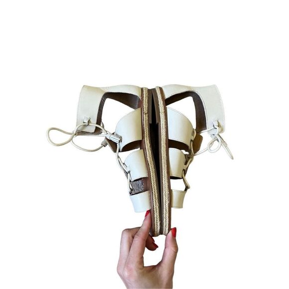 Lucky Brand Dristel Gladiator Sandal size 8.5 Cream Leather - Picture 9 of 12